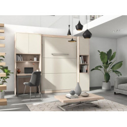 Smart - Armoire lit vertical avec bureau 