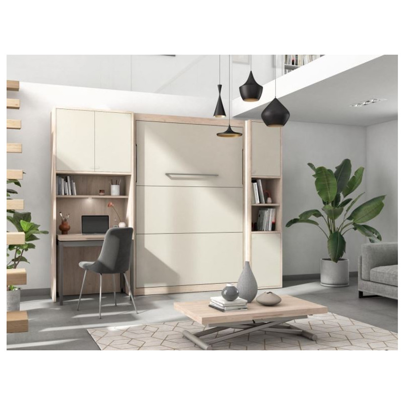 Smart - Armoire lit vertical avec bureau 
