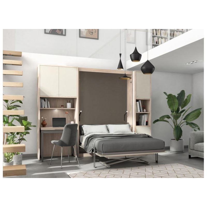 Smart - Armoire lit vertical avec bureau 