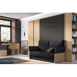 Eos - Armoire lit autoportante avec banquette 