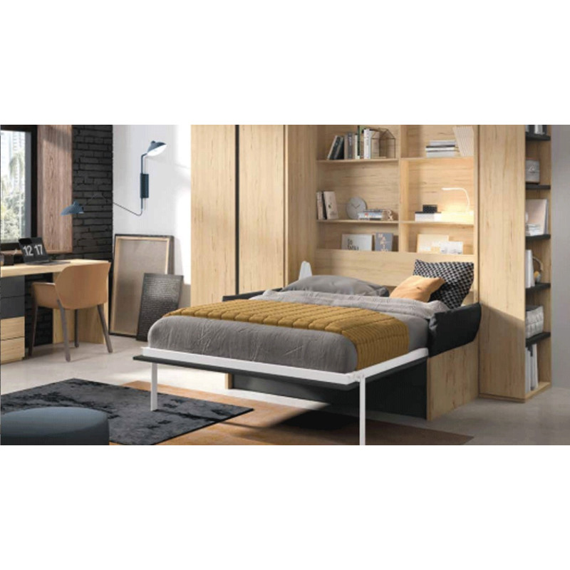 Eos - Armoire lit autoportante avec banquette 