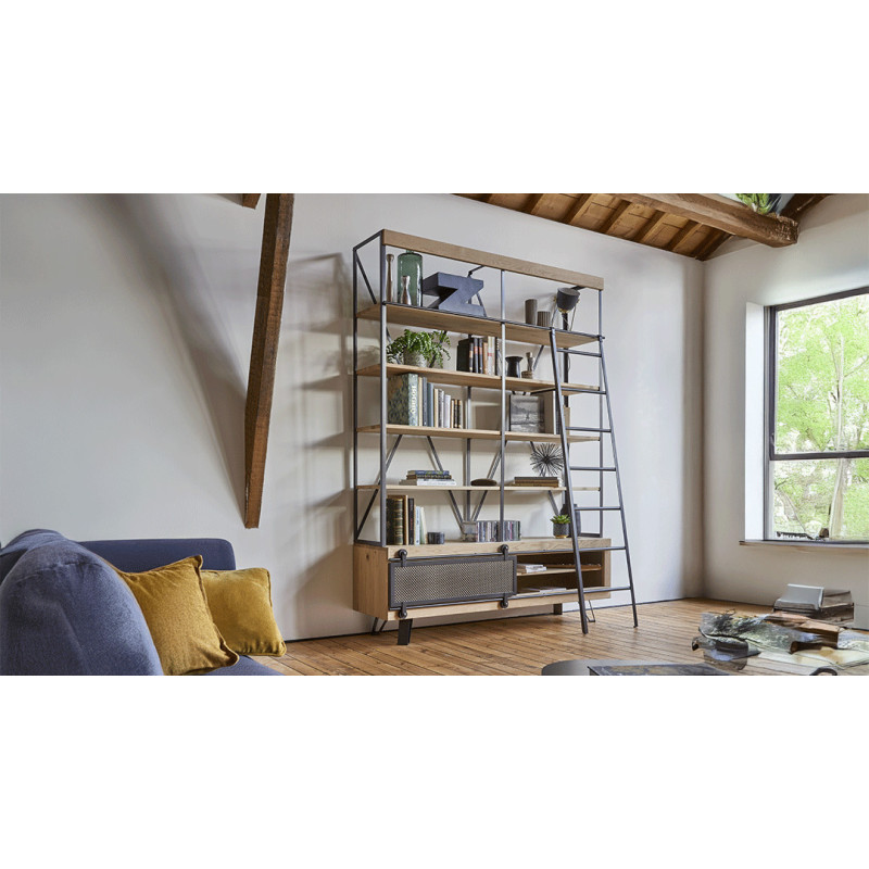 Fusion - Bibliothèque 4 étagères 