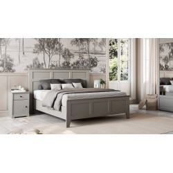 Beaumont - Lit tiroir pour couchage 140x190, tête de lit rangement 
