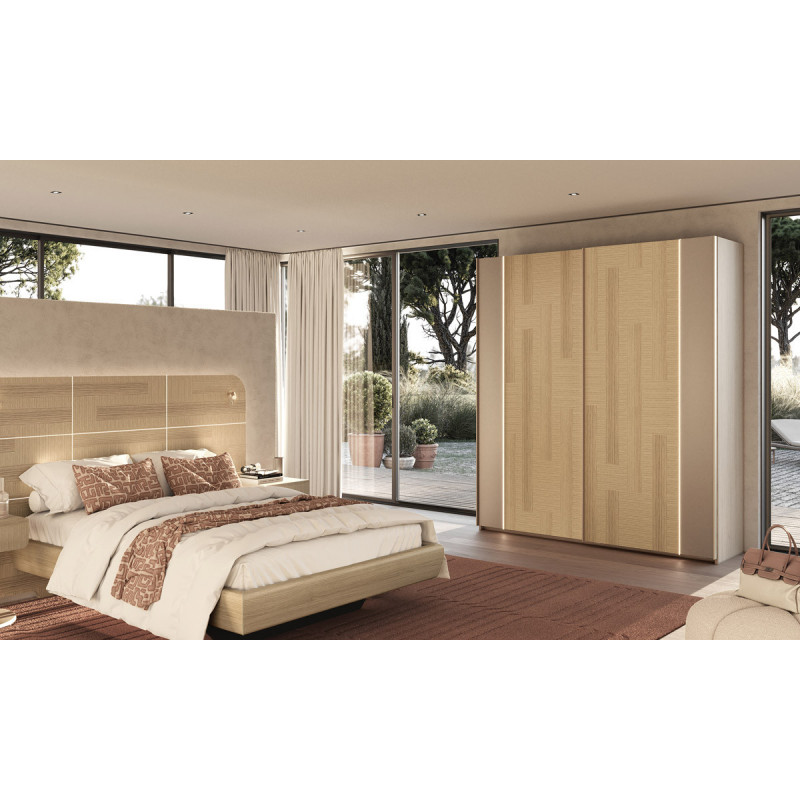 Majestic - Armoire 2 portes bois coulissantes 