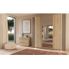 Majestic - Armoire 2 portes bois et 1 porte miroir coulissantes 