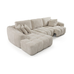 Brandy - Canapé d'angle chaise longue avec 2 assises coulissantes 