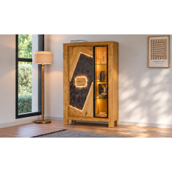 Extrême - Vitrine 2 portes bois 1 porte verre 