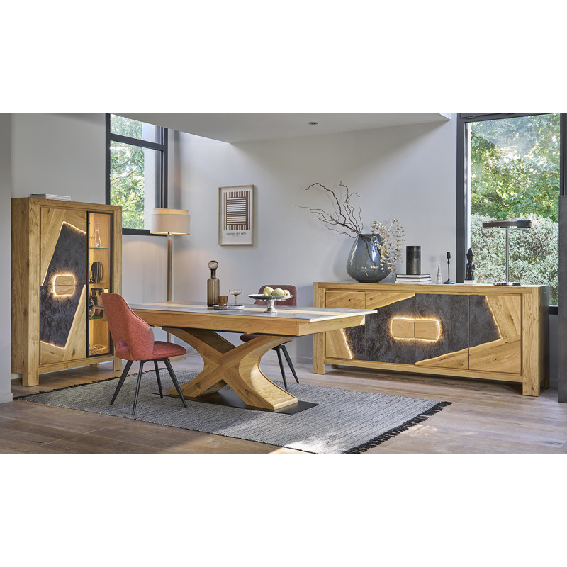 Extrême - Vitrine 2 portes bois 1 porte verre 