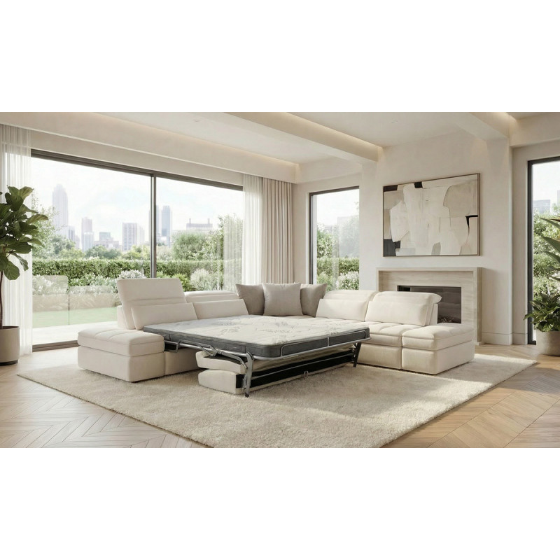 Moove - Canapé d'angle relaxation convertible 