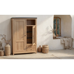 Vauban - Vitrine 2 portes 2 tiroirs 1 niche 