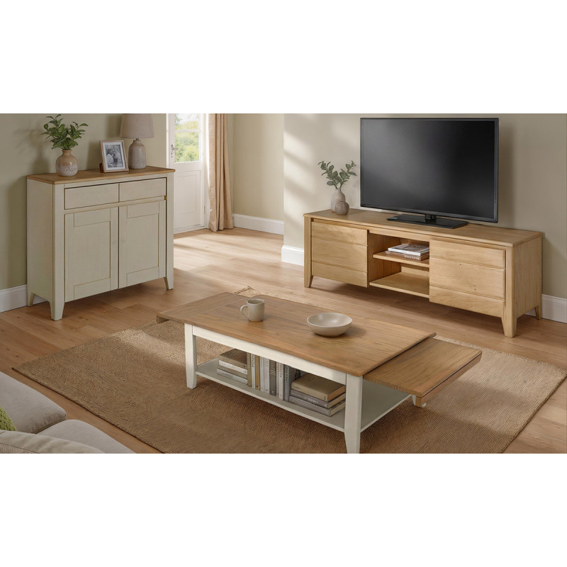 Ynès - Table basse 2 tirettes 