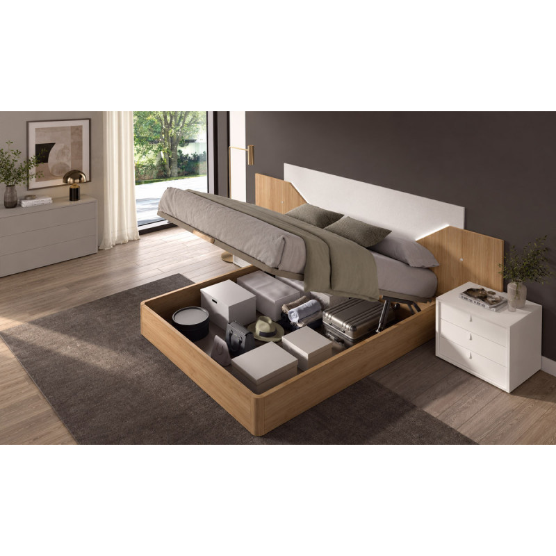 Salsa - Lit pour couchage 140x190 avec 2 chevets 
